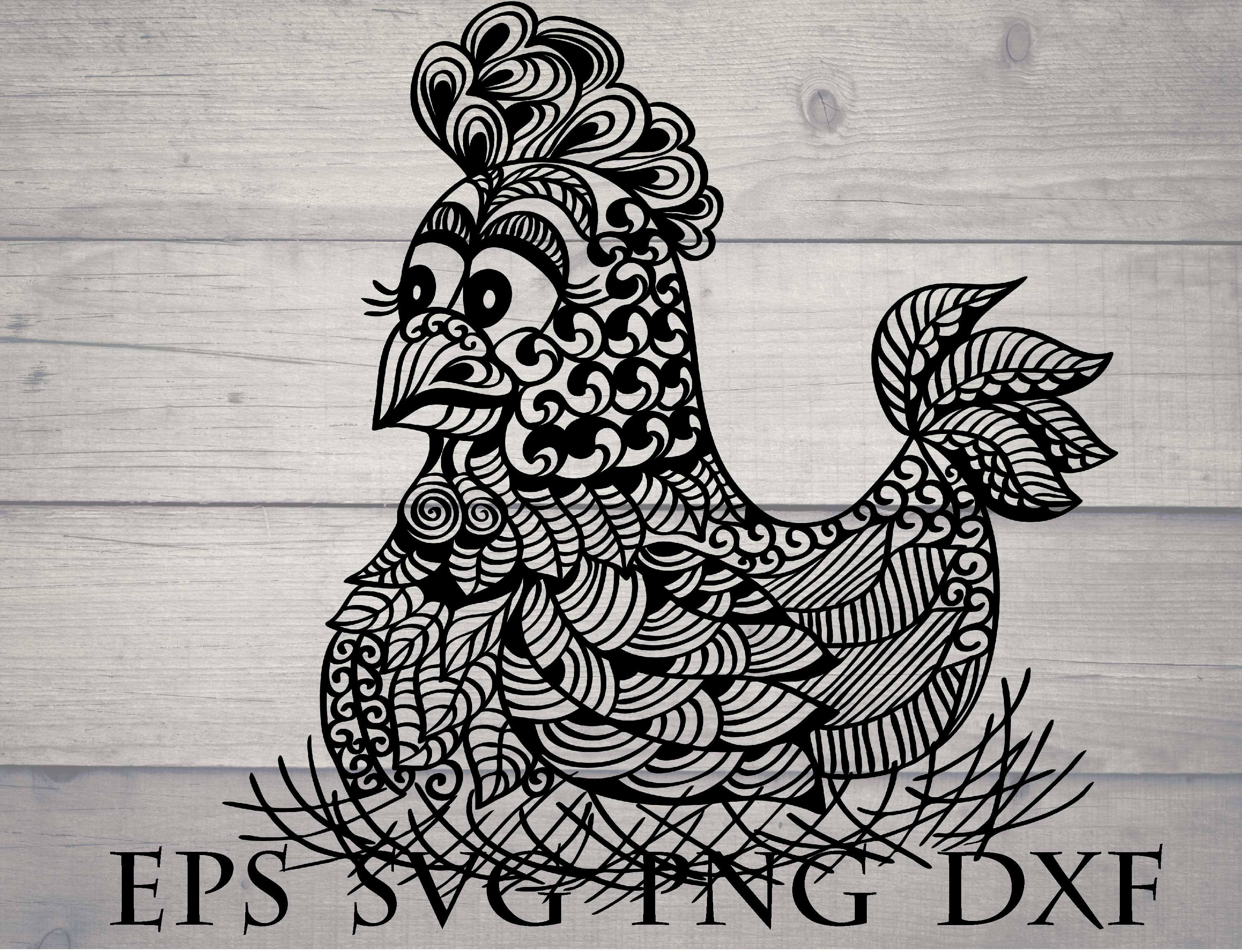 Mandala Hen Svg Chicken Svg Rooster Svg Chicken Mandala | Etsy Israel
