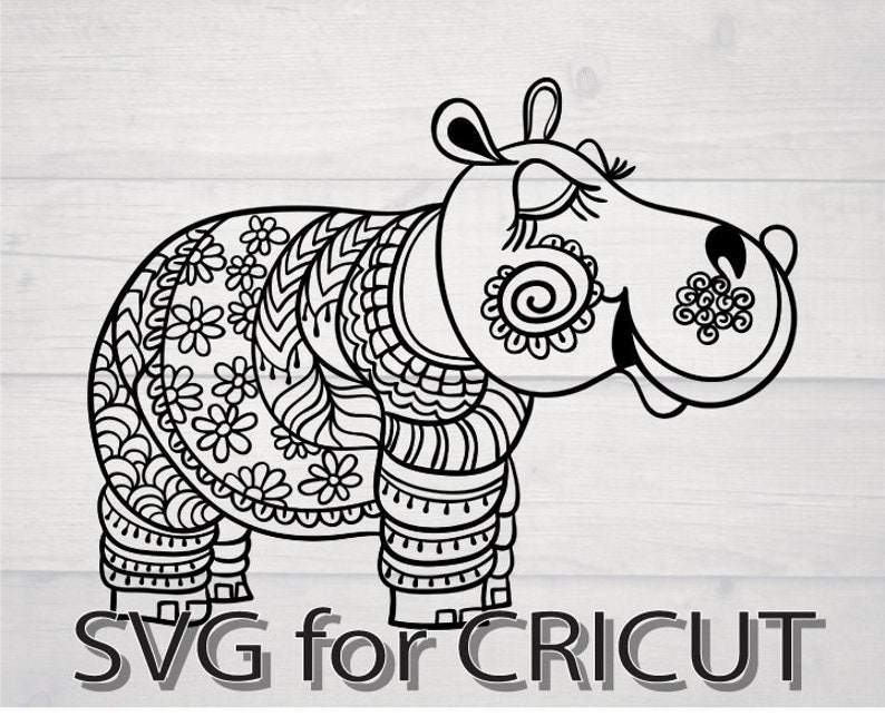 Download Hippo svg baby hippo svg hippopotamus svg clipart cute ...