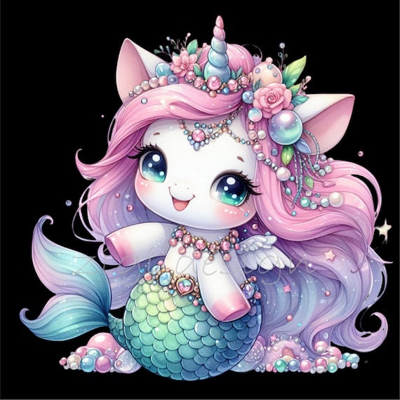 Angeric pretty Unicorn Mermaid OP カチュ付きM 10 PNG Magical Unicorn Mermaid, Pastel Rainbow Sublimation, Sea