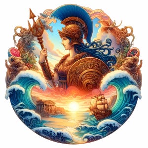 10 guerreros de mitología PNG – Diosa griega PNG clipart – Arte de fantasía antigua para sublimación, amantes de la historia, diseño de decoración clásica