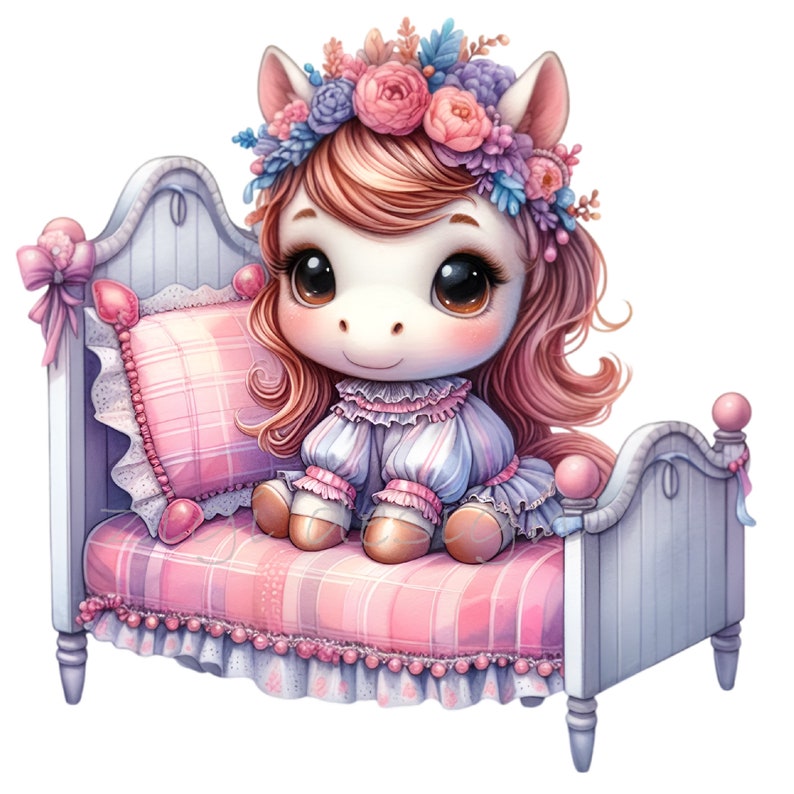 Newborn Clipart, Horse Clip Art, Sleep Bed Nursery Sublimation, 10 PNG