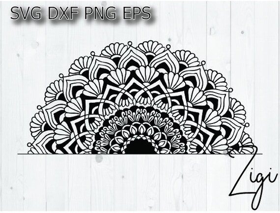 Download Split Mandala Svg Half Mandala Svg Etsy