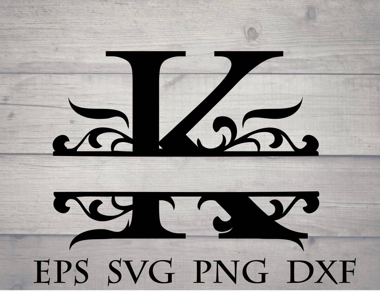 Download Split Initial Svg Split Letter K Monogram Svg Split Etsy