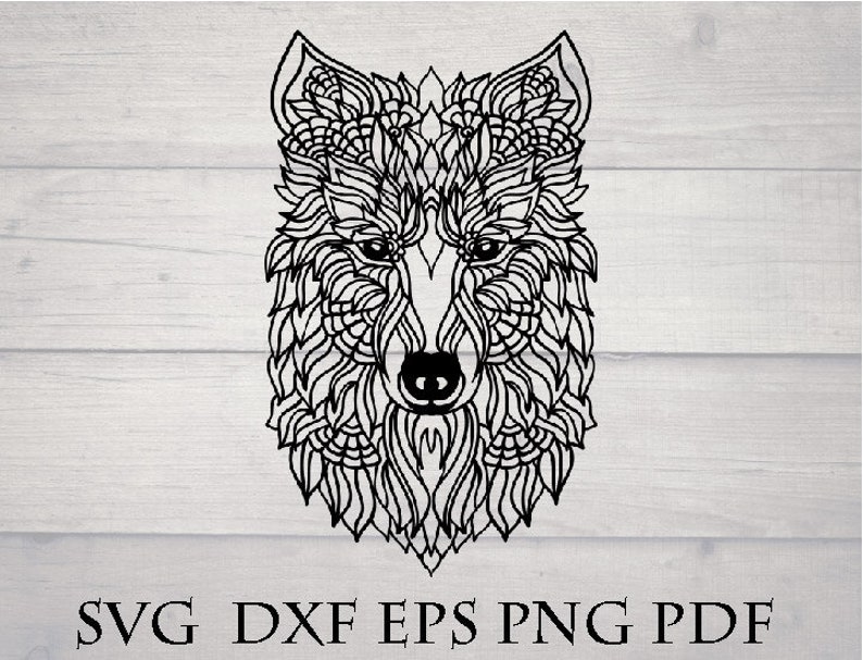 Download Wolf head svg wolf face svg intricate svg wolf mandala | Etsy