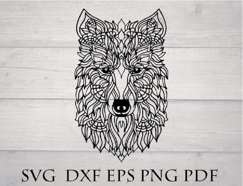 Download Wolf head svg wolf face svg intricate svg wolf mandala | Etsy