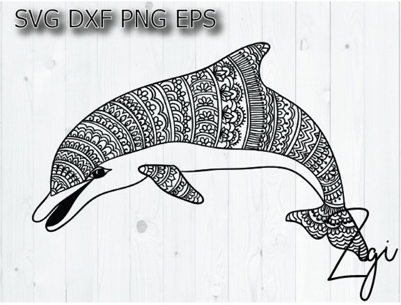 Download Dolphin mandala svg zentangle designs outline floral ...