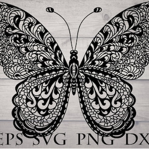 Mandala Butterfly Svg Zentangle - Etsy