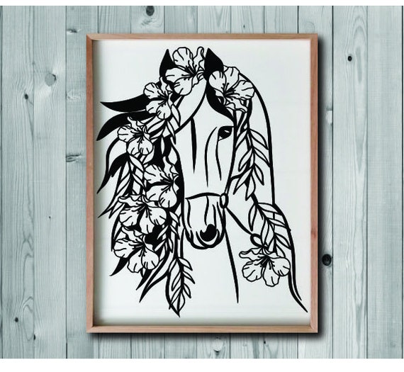 Download Floral Horse Svg Horse Head Svg Cut Files For Cricut Etsy