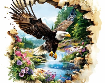 16 JPG 白頭ワシのクリップアート、愛国的なアメリカの鳥、自然風景