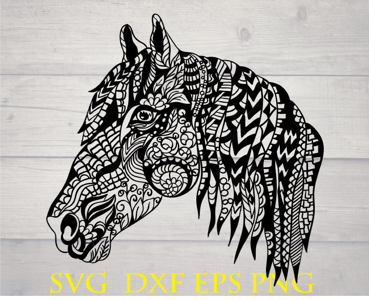 Horse svg mandala horse svg horse zentangle svg | Etsy