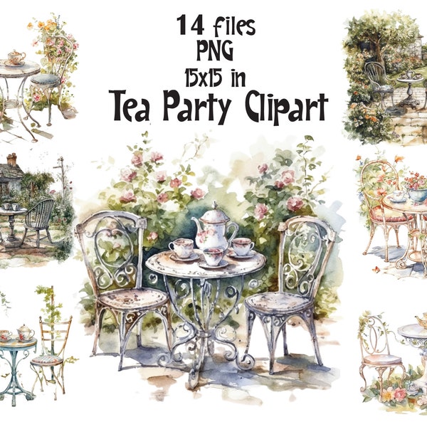 Tea Party Clipart - Etsy