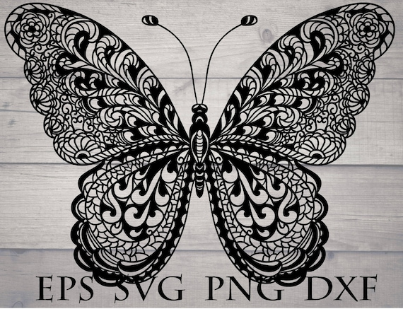 Mandala Butterfly Svg Zentangle - Etsy