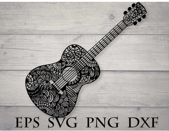 Download Svg File For Cricut Zentangle Guitar Etsy