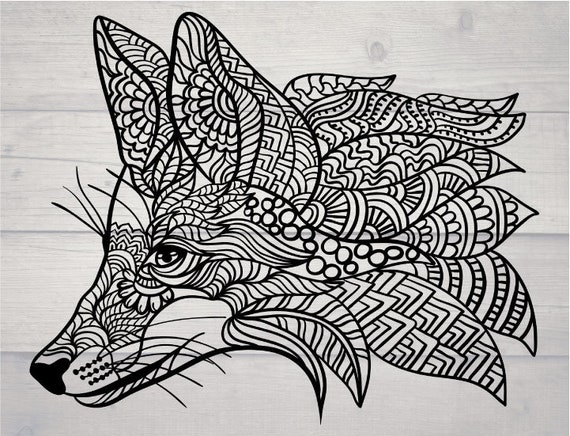 Download Woodland Fox Svg Mandala Zentangle Tribal Boho Fox Head Etsy