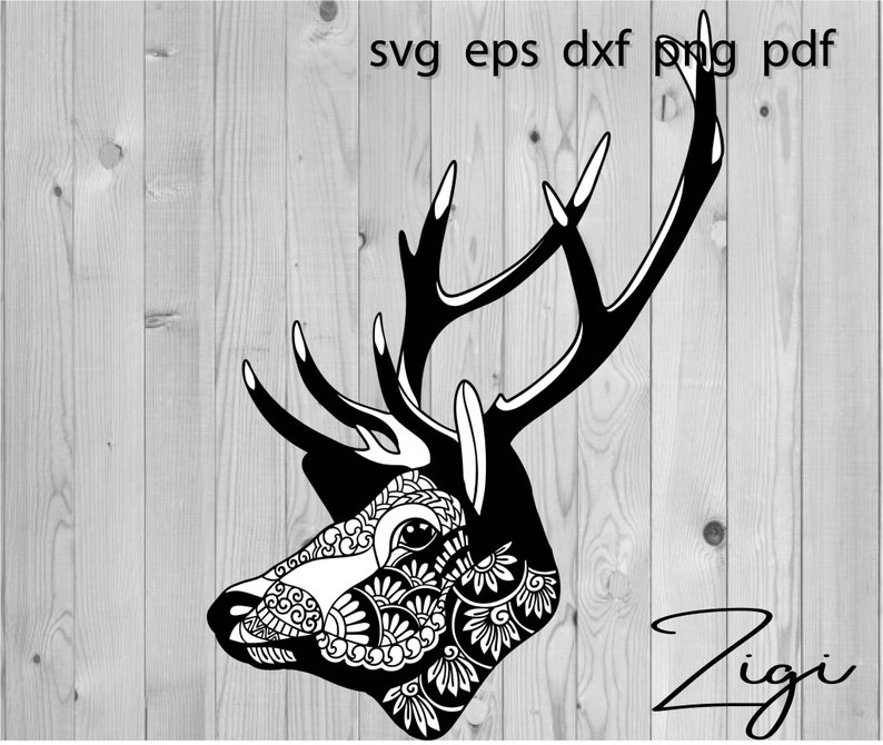 Download Floral deer svg flower deer girl svg intricate flower mandala | Etsy