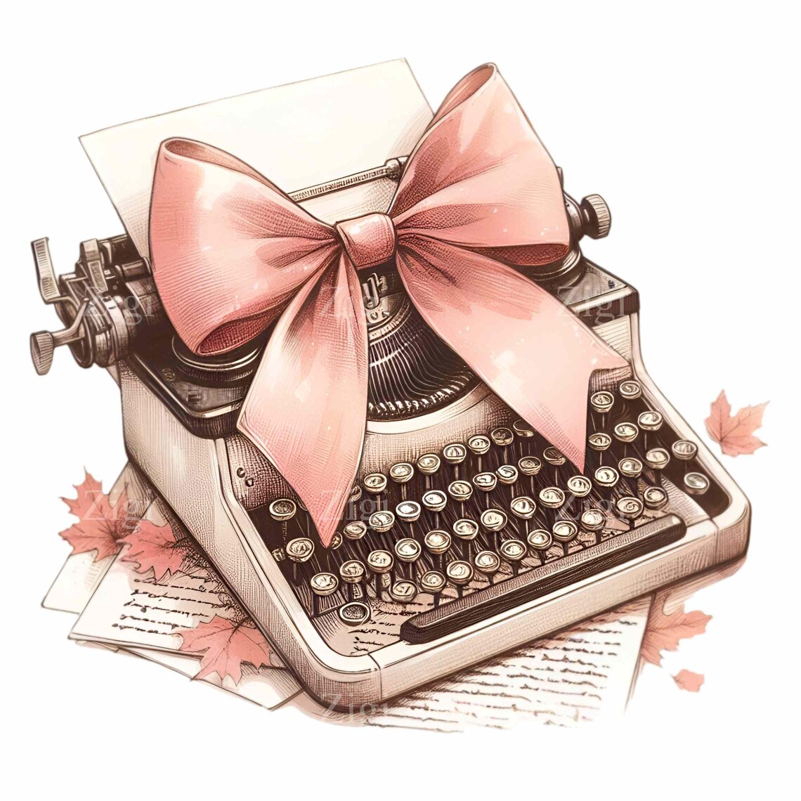 Pink Writer Icon 12 PNG Vintage Typewriter Pink Bow, Coquette Academia, Retro Writer ...