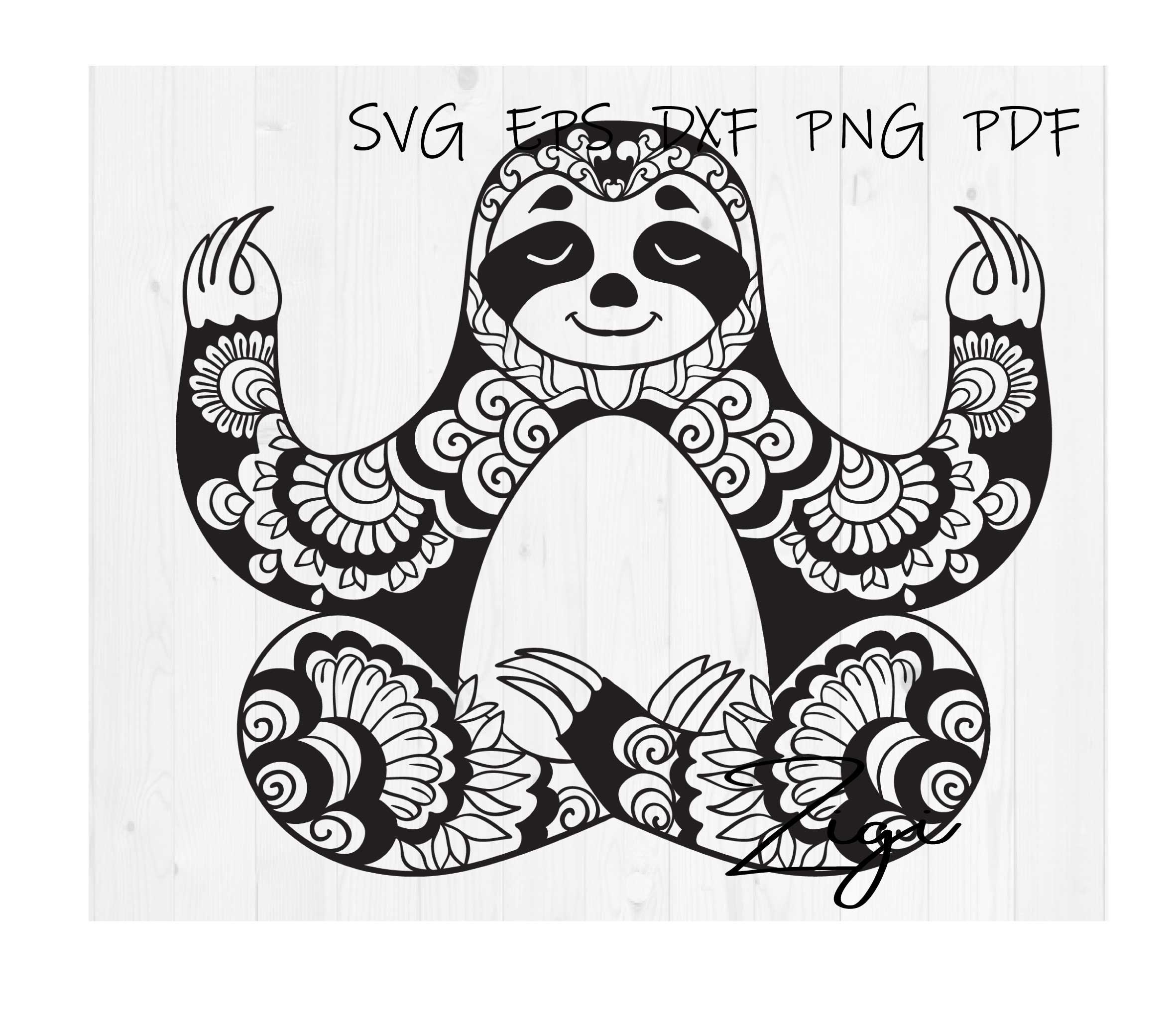 Sloth Zentangle Svg