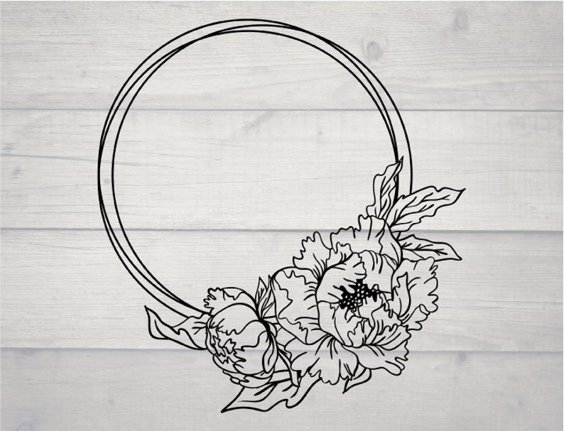 Download Peonies wreath svg wedding svg files for cricut | Etsy