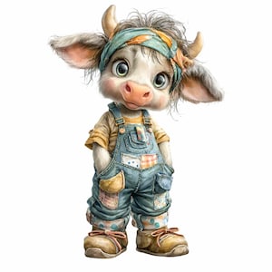 16 PNG Cute Baby Cow Clipart – Farm Animal PNG for Nursery Decor, Baby ...