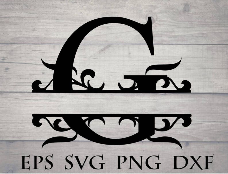 Download Split initial svg split letter G monogram svg split | Etsy