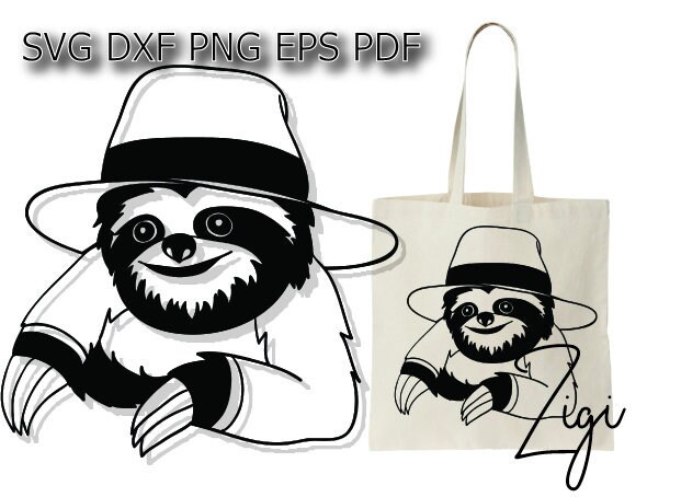 Download Free Baby Sloth Svg Sloth Birthday Svg Sloth In Hat Svg Funny Etsy SVG Cut Files