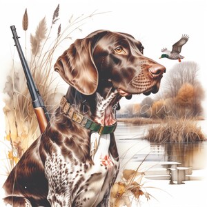 German Shorthaired Pointer Clipart Digital Papers 15 JPG Hunting Dog ...