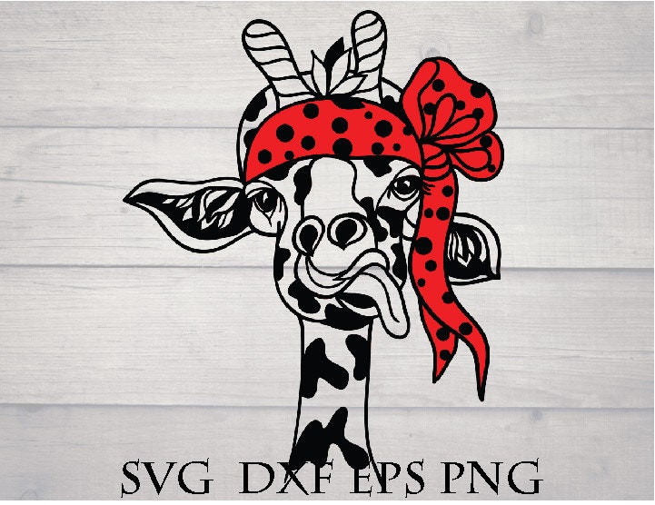 Download Bandana animals svg cute giraffe red bandana cut file eps dxf | Etsy