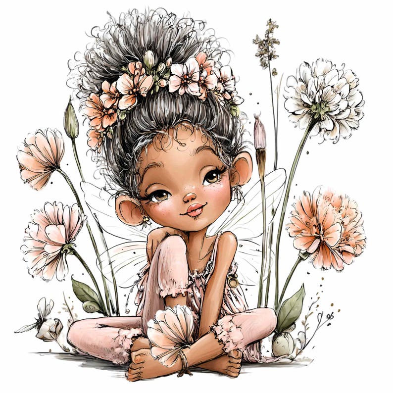 12 PNG Flower Fairy Ballerina Garden Clipart, Pink Tutu - Etsy