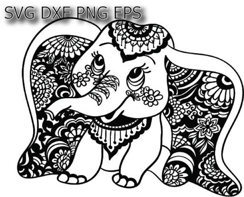 Download Cute elephant svg animal mandala svg | Etsy