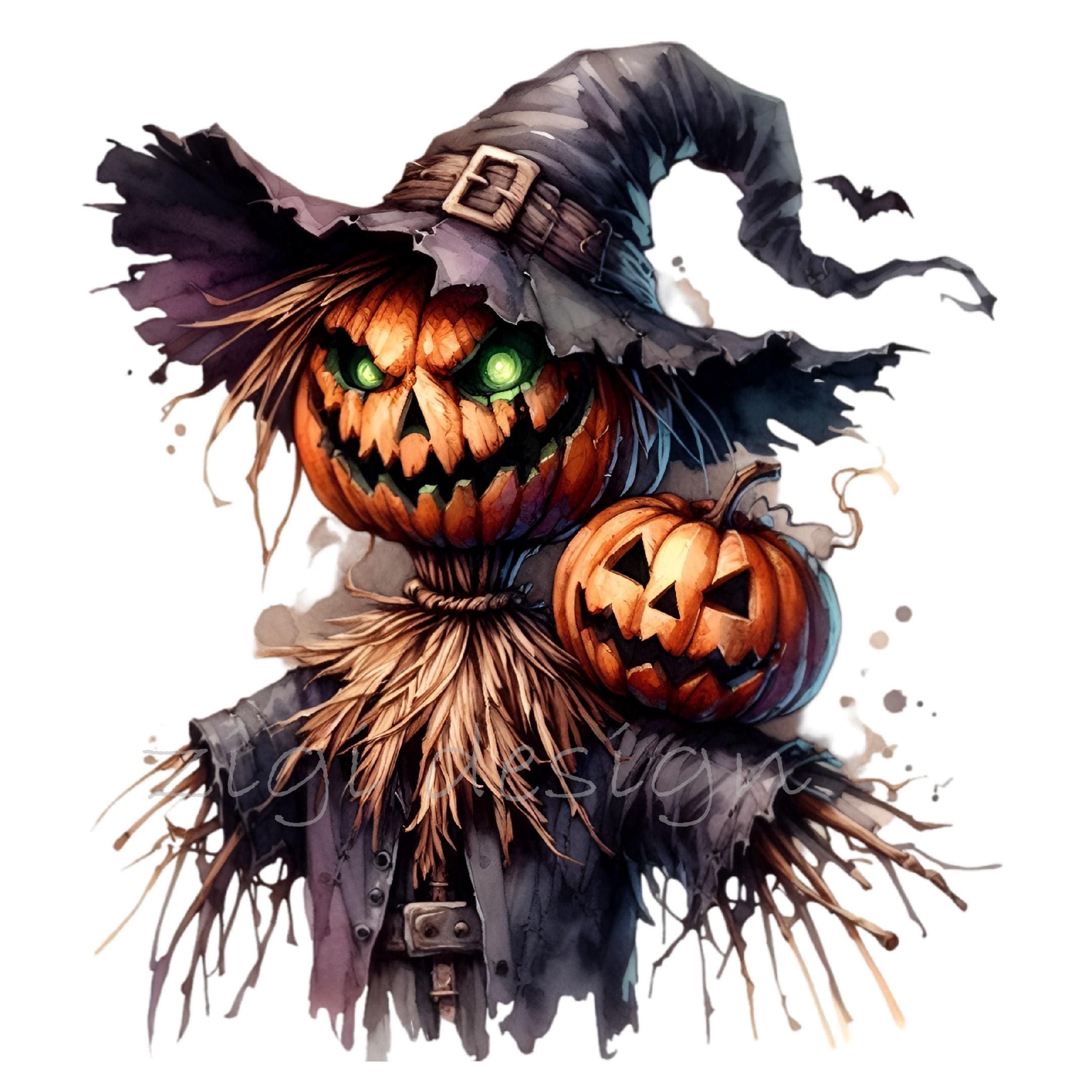 SF・ファンタジー・ホラー KAGEMARU DESIGNS Pumpkin Scarecrow 55 x 66 3/4 Animated Standing Evil Pumpkin Scarecrow