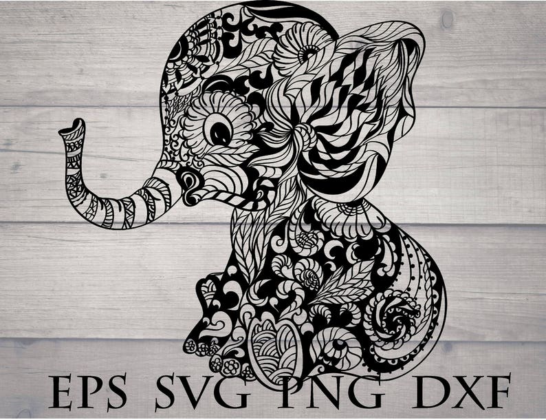 Download Elephant mandala svg baby elephant cricut | Etsy