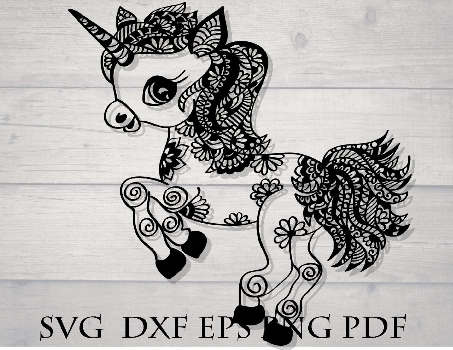 Baby Unicorn Svg Animal Mandala Svg Cute Unicorn Svg - Etsy