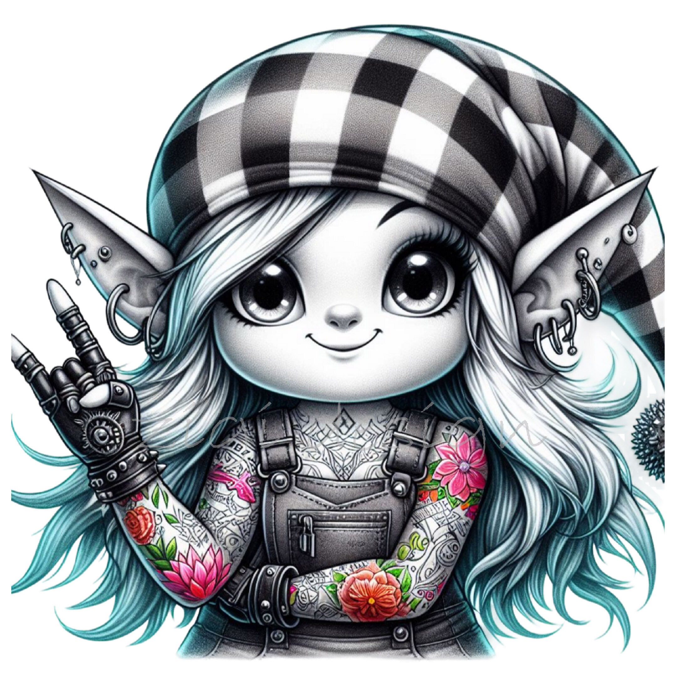 18 PNG Rocker Elf Clipart, Pink Girl Motorcycle Tattooed Fairy Biker - Etsy