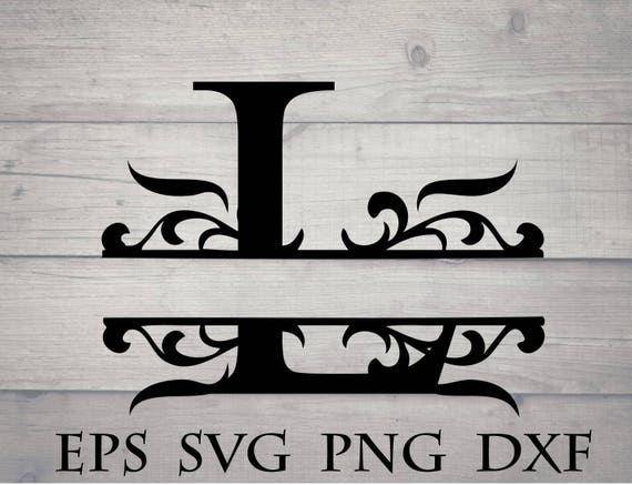 Download Split initial svg split letter L monogram svg | Etsy