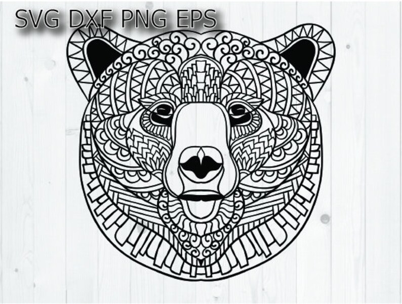 Download Mandala bear svg / animal zentangle svg | Etsy