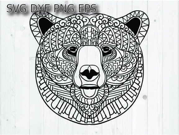 Download Mandala bear svg / animal zentangle svg | Etsy