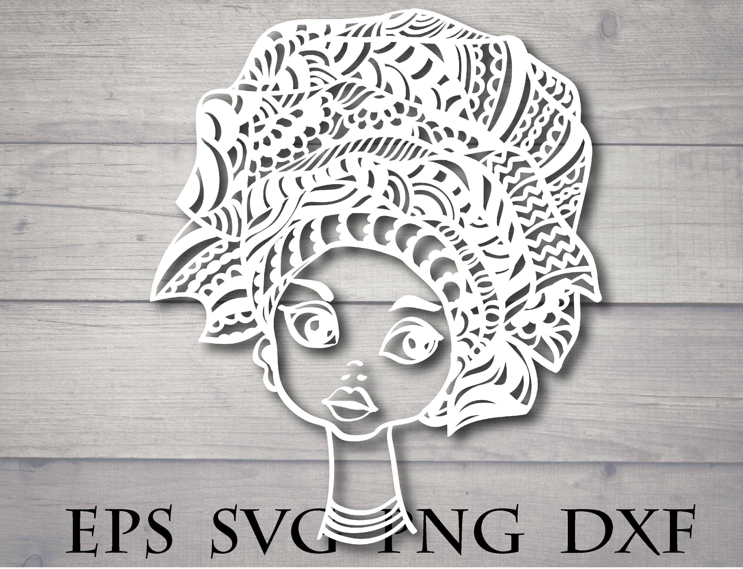 Download Afro girl svg ethnic woman mandala zentangle | Etsy