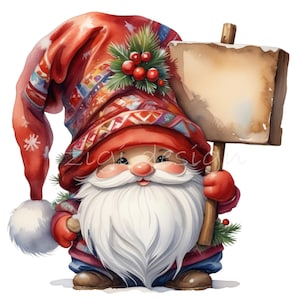 Christmas Gnome Clipart 15 PNG - Etsy