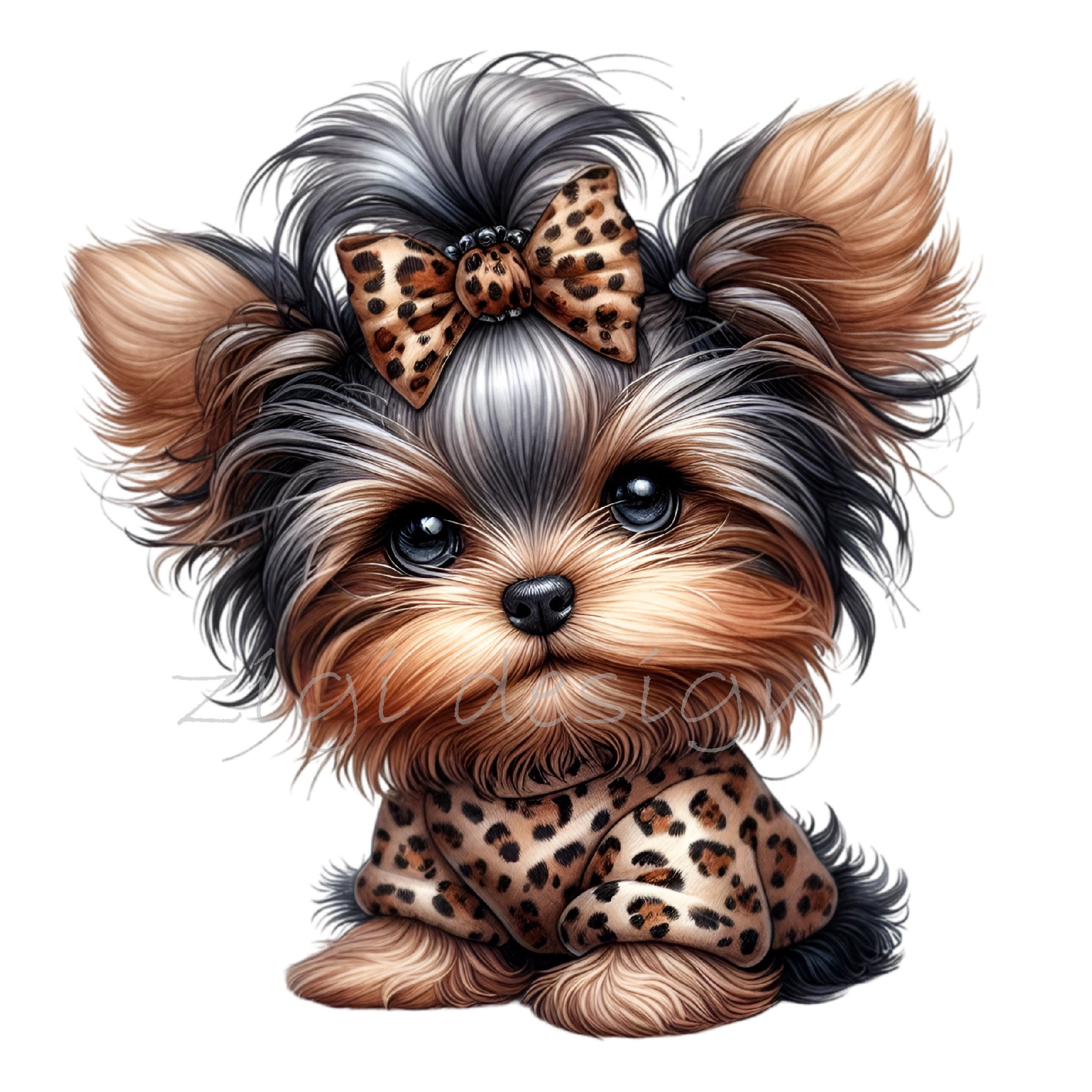 Shih Tzu Clipart, Leopard Bow Clip Art, 12 PNG Animal Print Cheetah Fur ...