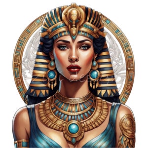 15 PNG Ancient queen clipart – Egyptian goddess PNG – Cleopatra art for sublimation, wall decor, design, digital print