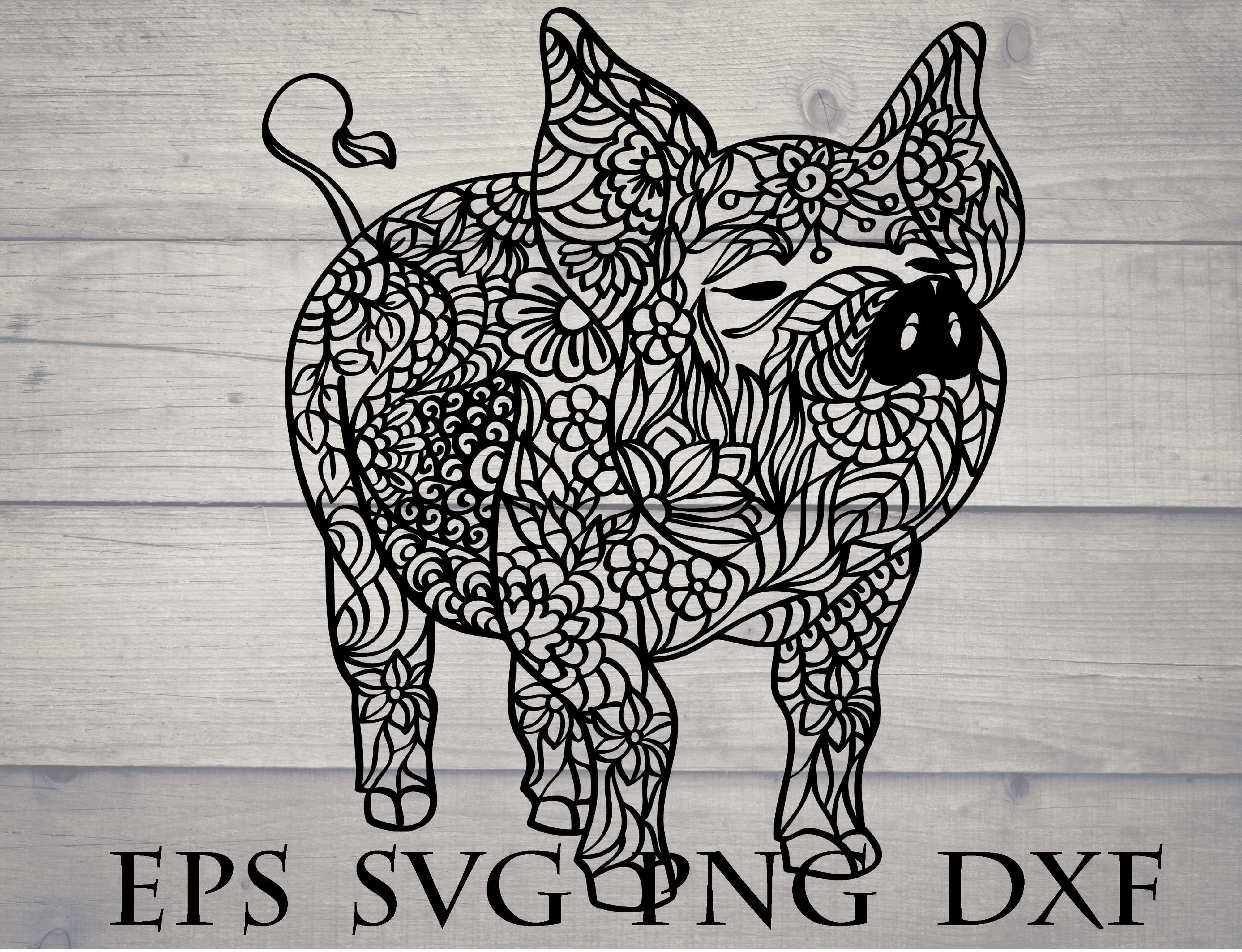 Download Zentangle animal svg pig mandala svg | Etsy