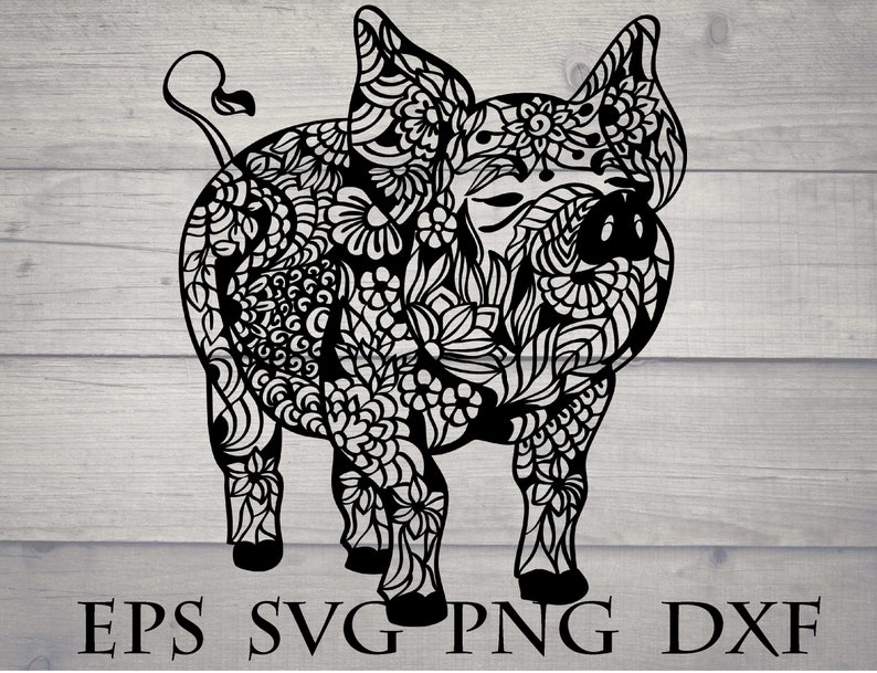 Zentangle pig svg mandala animal svg | Etsy