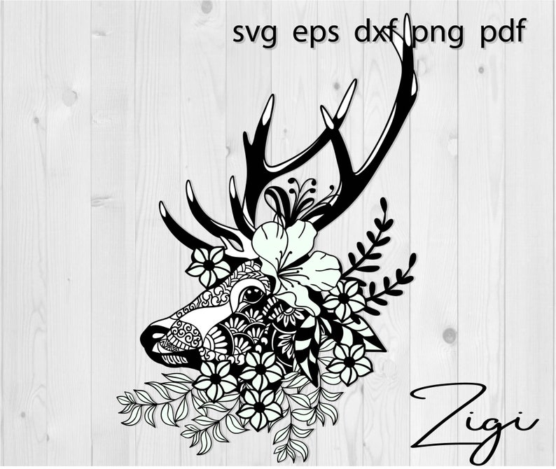 Download Floral deer svg flower deer girl svg intricate flower ...