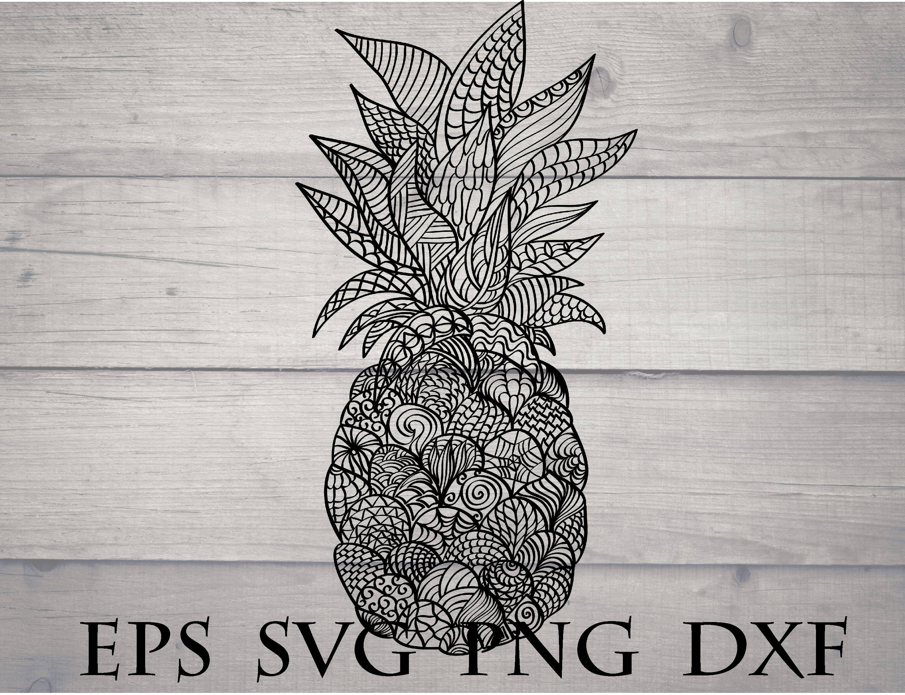 Download Zentangle pineapple svg | Etsy