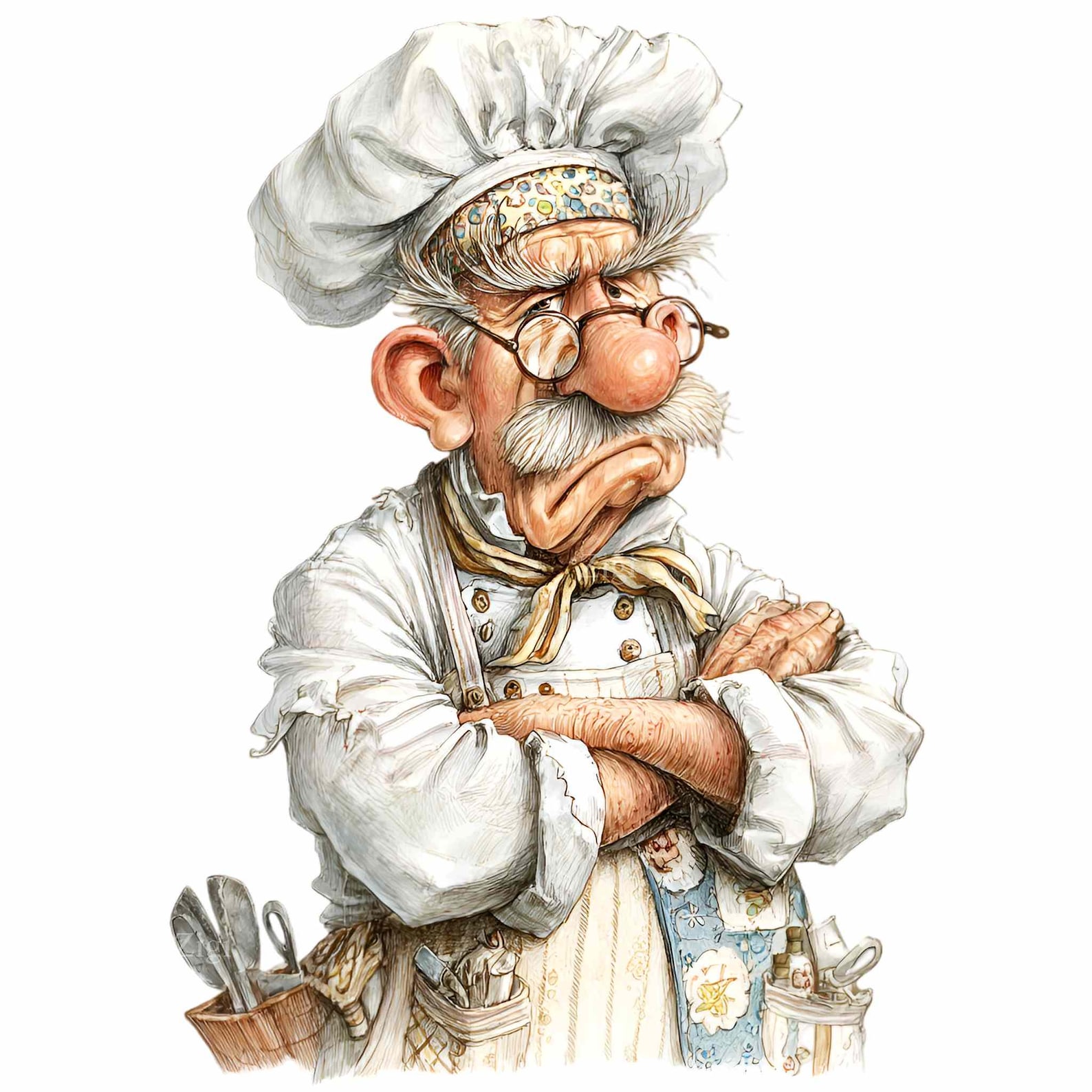 Silly Chef Graphics 16 PNG Grumpy Chef Clipart, Funny Cook Sublimation, Italian Baker ...
