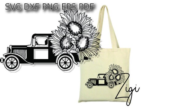 Download Floral Farmhouse Pickup Old Truck Svg Etsy PSD Mockup Templates