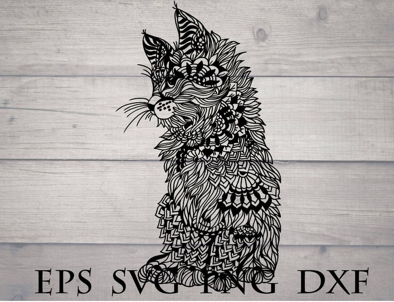 Download Cat mandala svg animal zentangle svg cat head svg ...