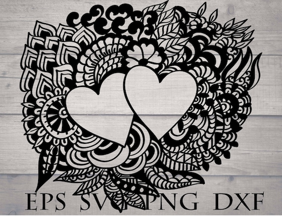 Download Zentangle heart svg / mandala heart svg / intricate svg file