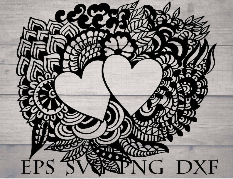 Download Mandala heart svg flourish lace heart svg png vector cut file | Etsy