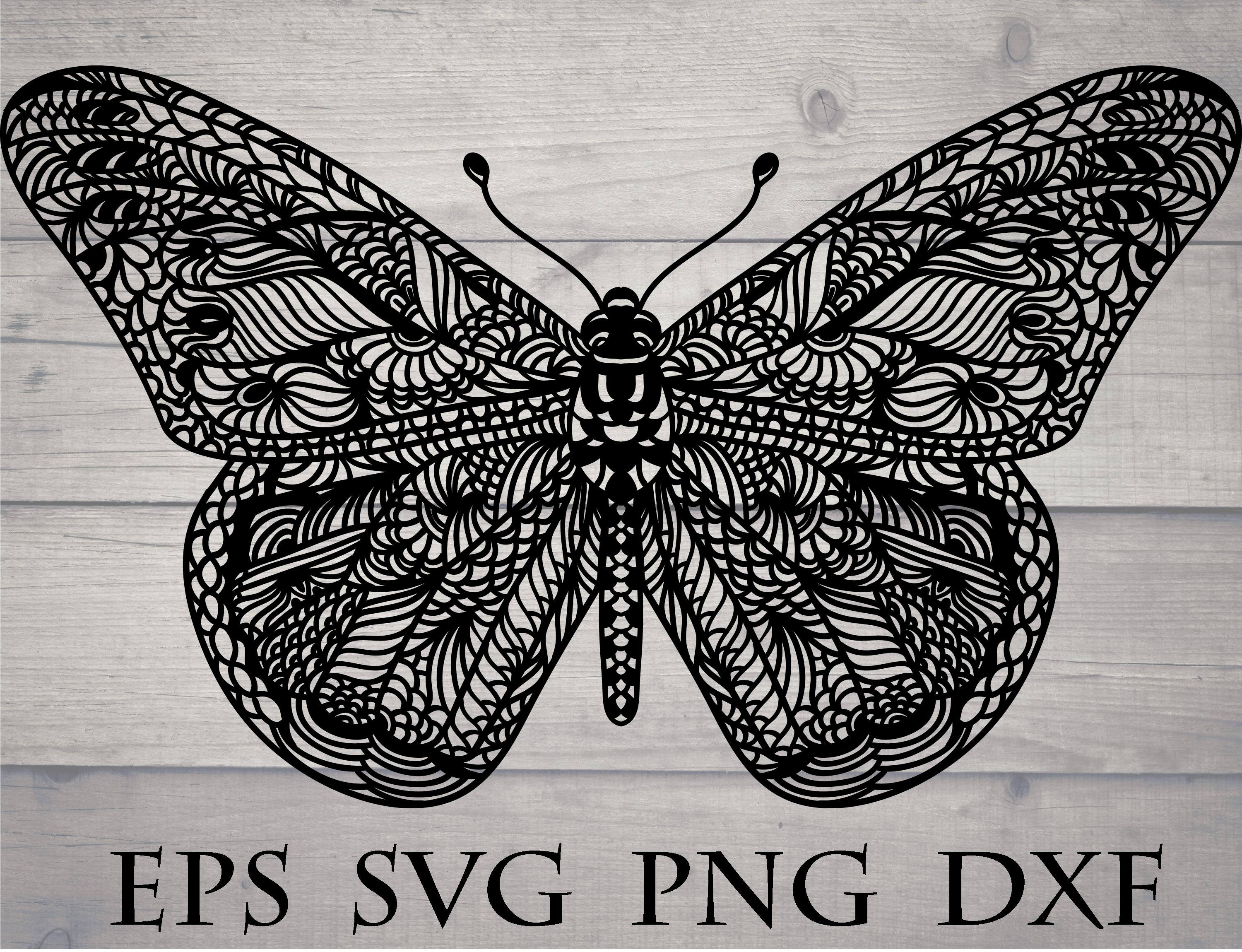 Download Butterfly svg mandala zentangle svg | Etsy
